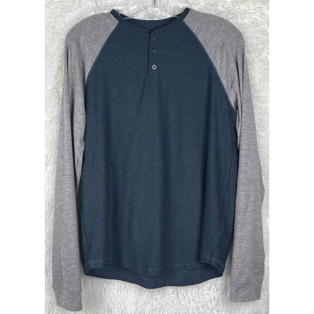 Rumi + Ryder Boys XL 16 Long Sleeve Blue/Gray Shirt Quick Dry Moisture Wicking